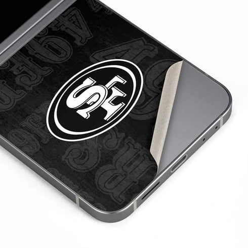 NFL San Franciso 49ers Black & White Galaxy Z Flip6 Skin
